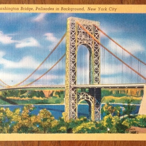 Le pont George Washington, avec les Palisades à l'arrière-plan, Ville de New York.