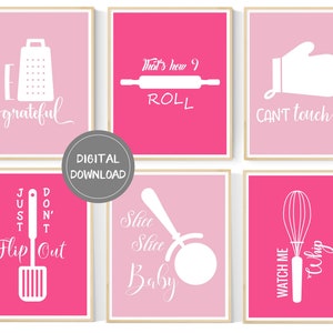 Funny & Free Kitchen Printables - Set of 9 Wall Art Quotes
