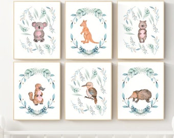 Australian Animal Wall Art | Boys Nursery Decor | Australian Animal Art Printables | Watercolor Australian Animals | Instant Download