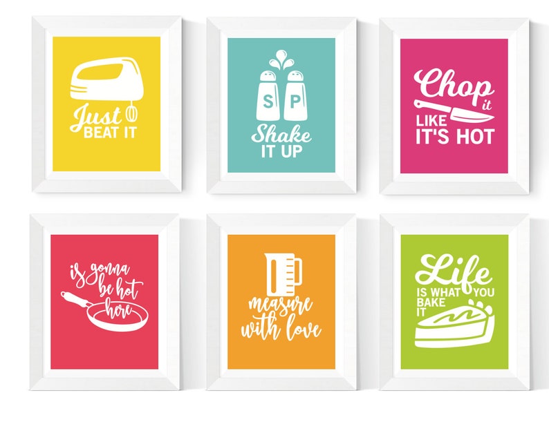 Funny Kitchen Art Kitchen Printables 6 Set Kitchen Wall Etsy Ireland