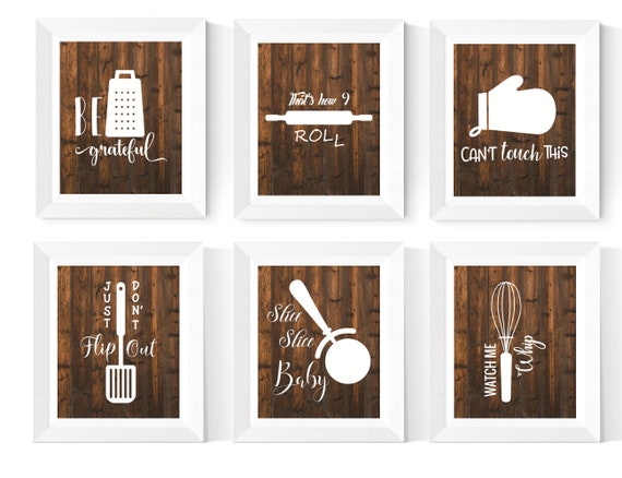 Set of 6 Funny Kitchen Signs