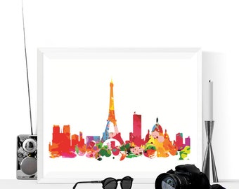 Paris Skyline Printable | Paris Cityscape | Paris Art | Digital Prints | Paris Prints | Paris Printable | Paris France