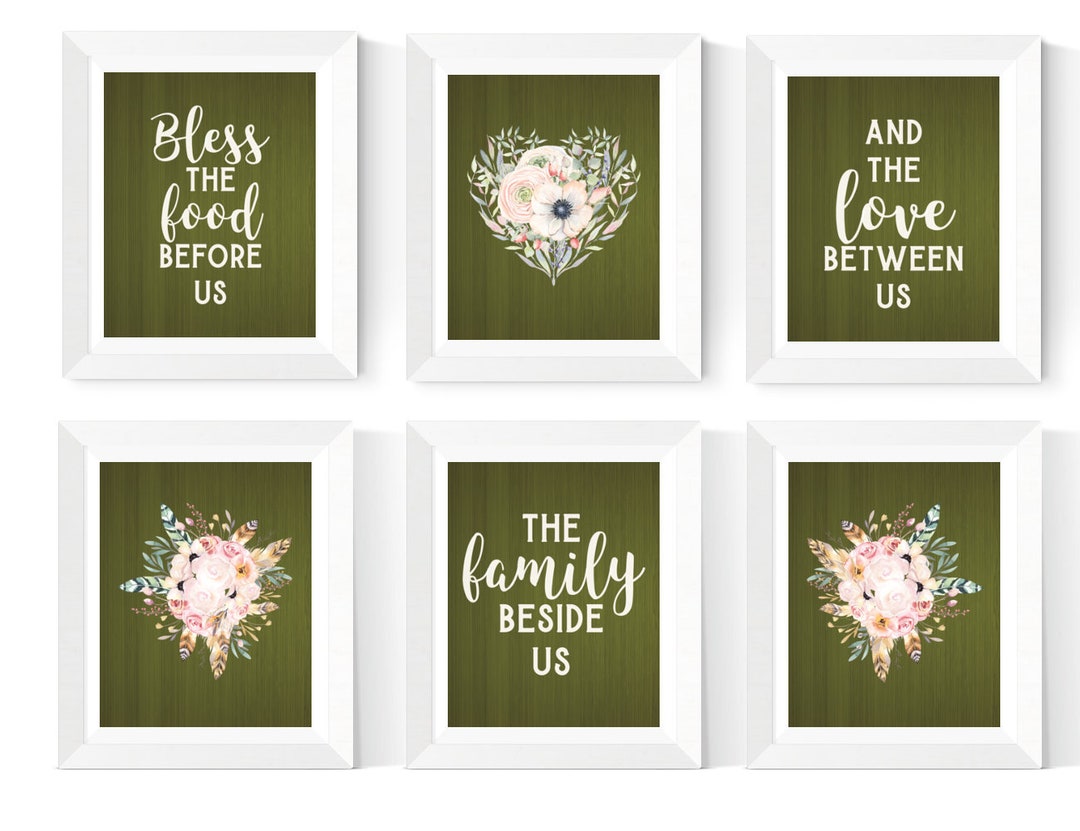 Green Kitchen Wall Art Printables Green Dining Room Art Etsy