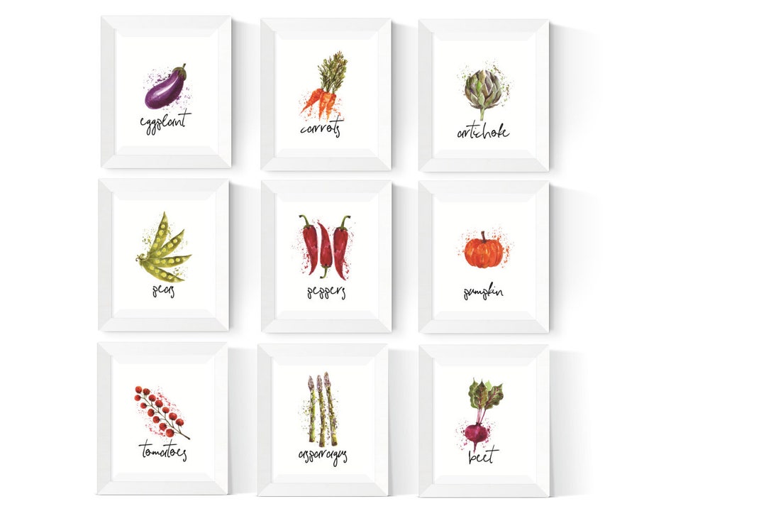 Vegetables Art Printables Kitchen Decor Art Vegetables Wall Art Kitchen Art Printables