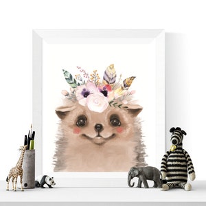 Woodland Animals Printables Animal Nursery Wall Art Baby Girls Bedroom ...