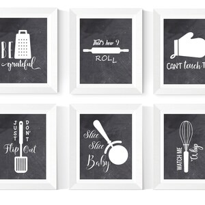 Kitchen Printables 6 Set Kitchen Art Kitchen Chalkboard - Etsy