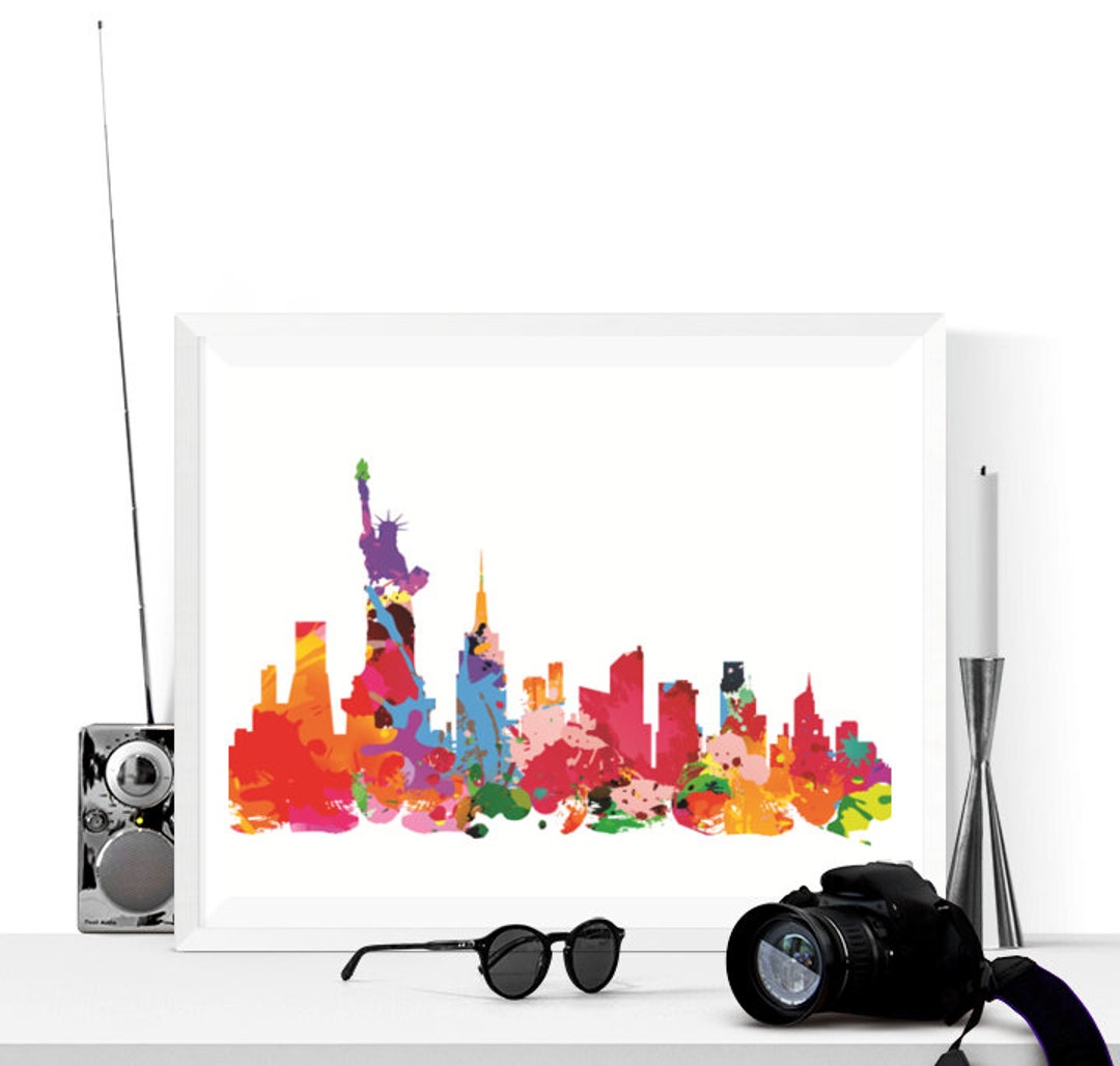 New York Skyline Printable New York Cityscape New York Art - Etsy