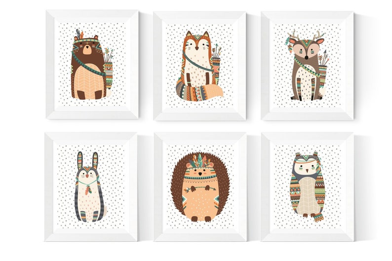 Tribal Animal Printables Tribal Nursery Decor Tribal | Etsy