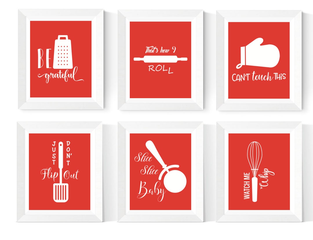 Red Kitchen Art Red Kitchen Printables Kitchen (Download Now) Etsy