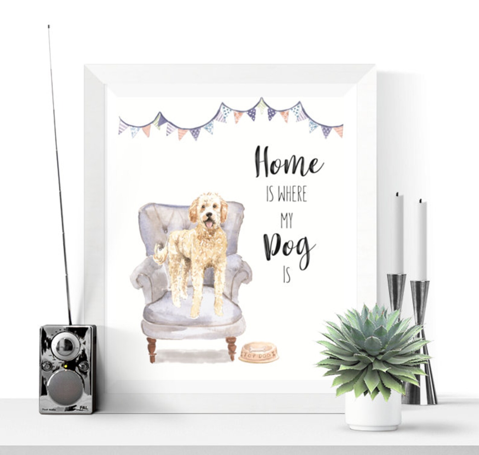 Golden Doodle Art Printable Dog Wall Art Golden Doodle Dog | Etsy