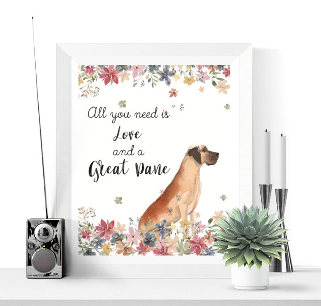 Great Dane Art Great Dane Printable Dog Printable Dog Lover Gift Dog ...