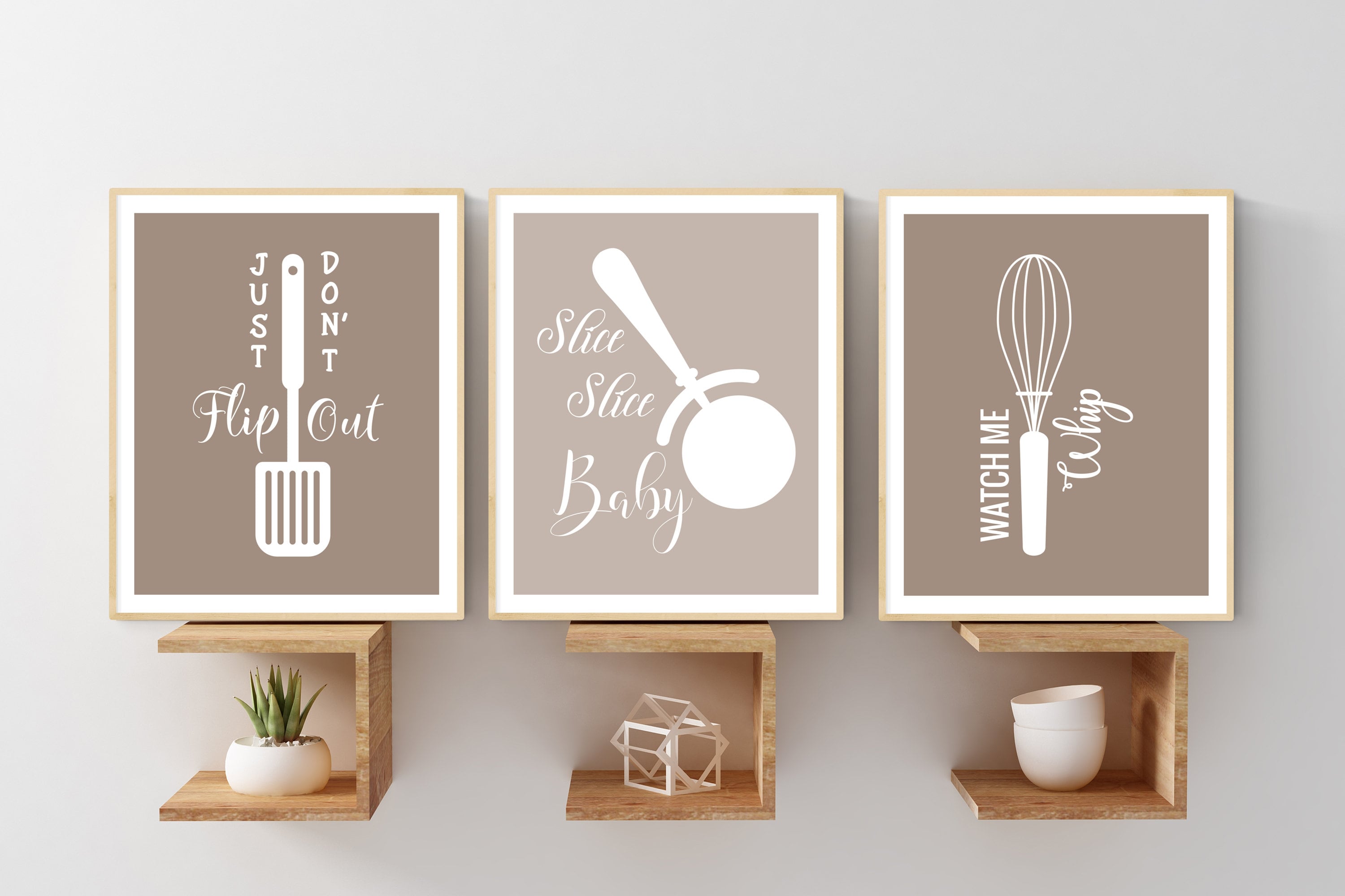 Kitchen Wall Art Decor Kitchen Printables 6 Set Neutral Etsy