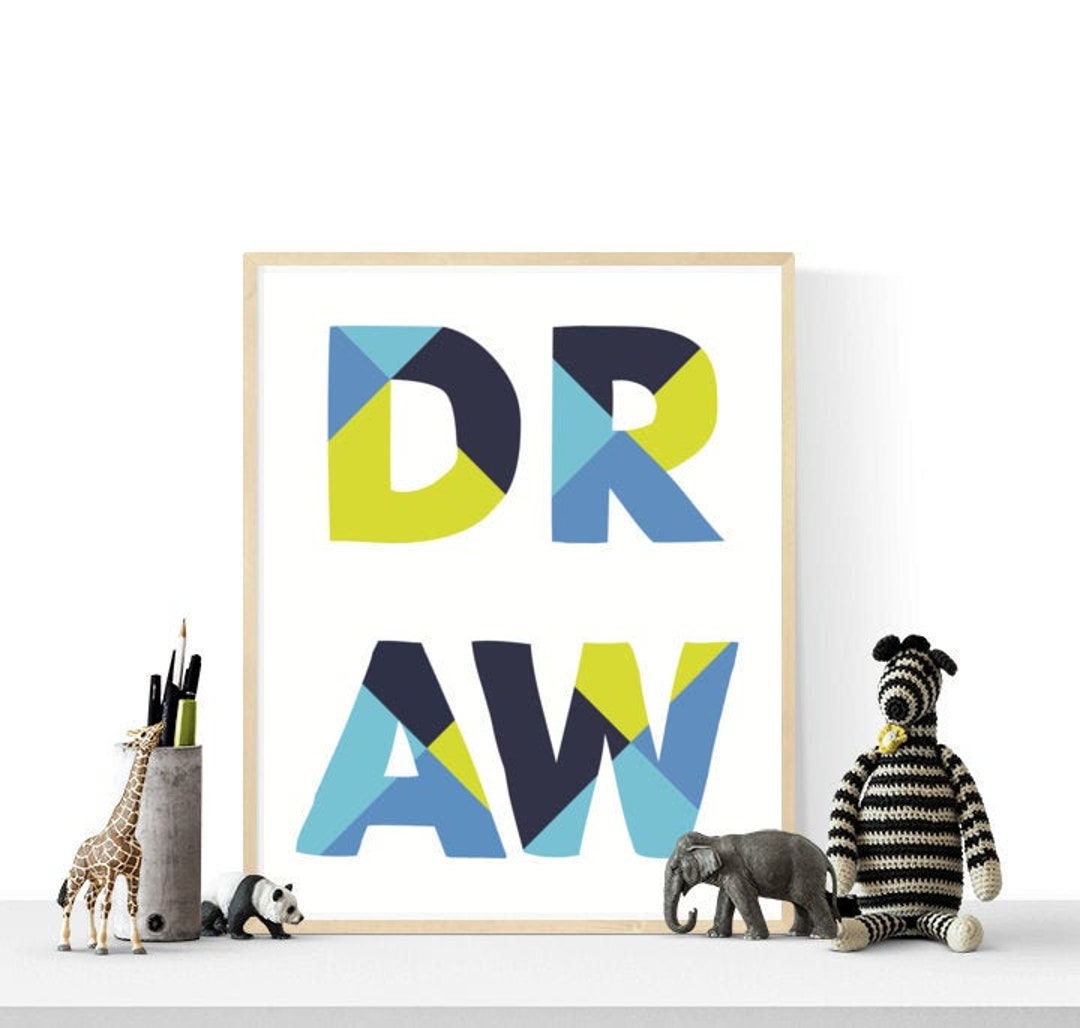 Blue Nursery Wall Art Printable Draw Quote Art Nursery Art Etsy