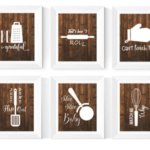 Rustic Kitchen Decor Country Kitchen Art Printables 6 Set - Etsy