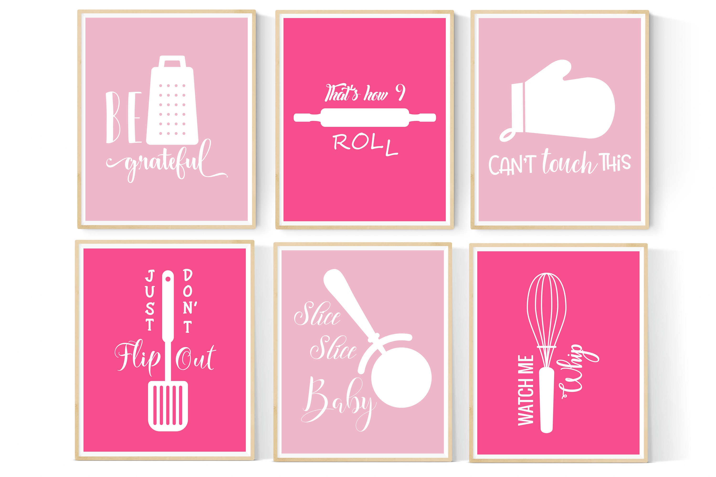 Pink Kitchen Art Pink Kitchen Printables Kitchen Decor 6 | Etsy