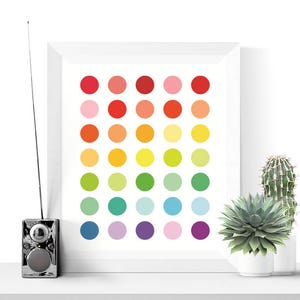 Polka Dot Art | Bright Polka Dots Printable | Abstract Print | Modern Art | Colorful Printable | Digital Download | Home Art | Polka Dots