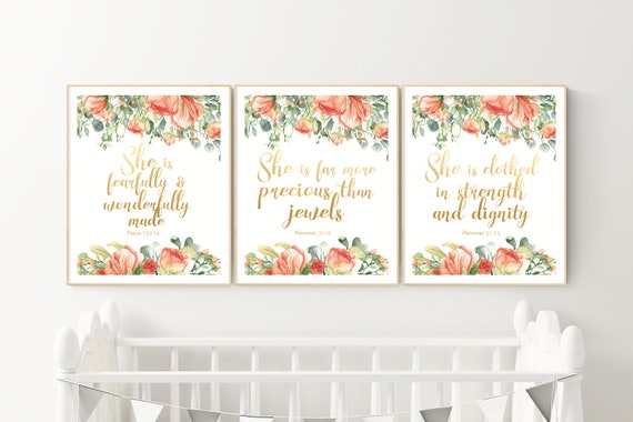 Christian Quote Printables Baby Girl Decor Scripture | Etsy