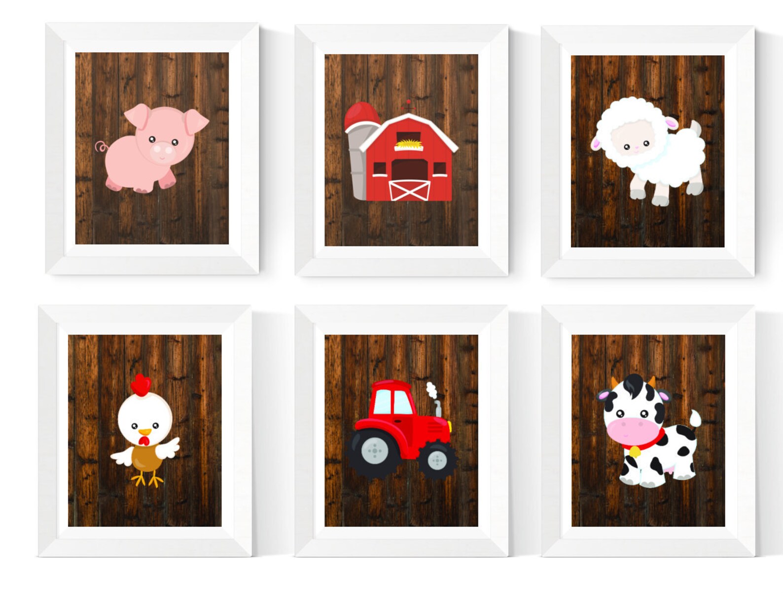 Farm Animal Art Printables Farm Animal Wall Art 6 Set Etsy Ireland