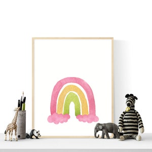 Nursery Wall Art Printables Sun Cloud Rainbow Art Prints Watercolor ...