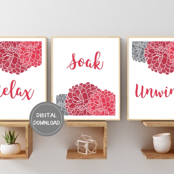 Gray Bathroom Decor Etsy