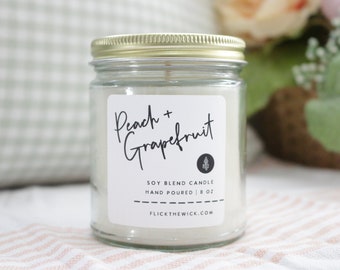 Peach + Grapefruit - 8oz Candle