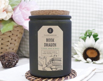Book Dragon - 11oz Double Wick Candle