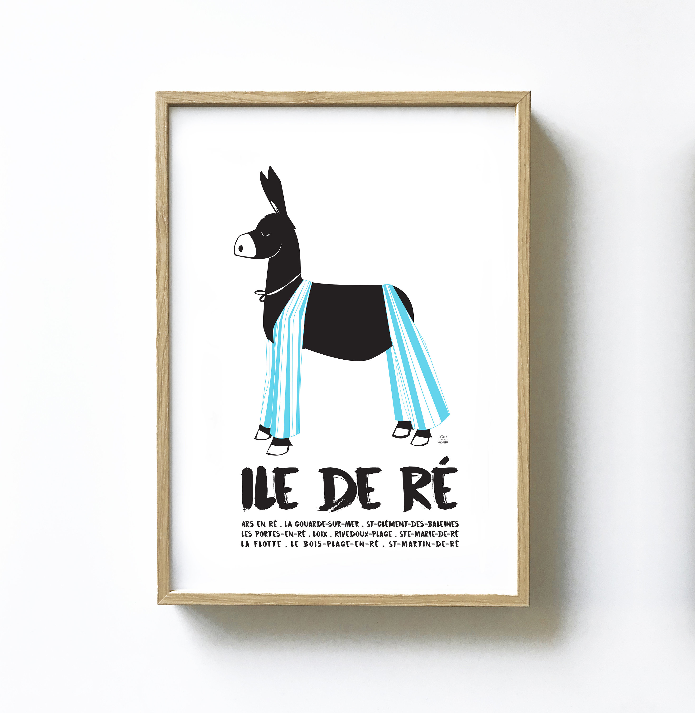 Poster Ile De Re Ane En Culotte Illustration Ile Etsy