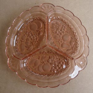 Vintage gemusterte Glas Obst Teller | Etsy