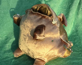Plush Golden Piggy Bank Smart Purse