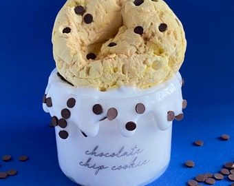 Chocolate Chip Cookie, DIY scented clay slime