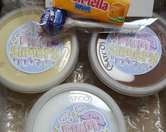 smores slime trio! 3 × 4oz slimes, glossy, cloud and butter slimes!
