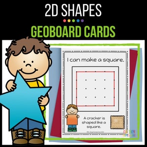 2D Shape Geoboard Cards for Preschoolers and Kindergartners