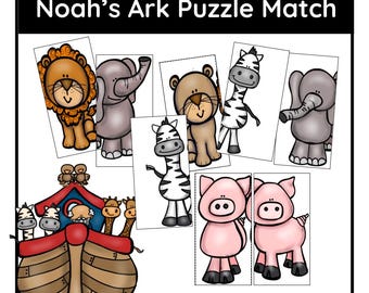 Noah's Ark Puzzle Match Game for Toddlers