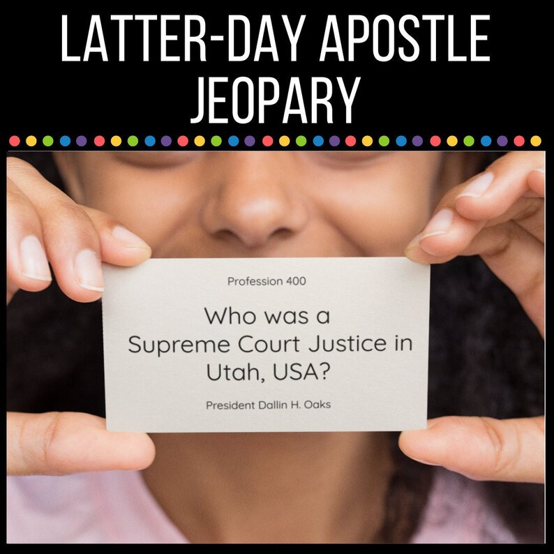Latterday Apostle Jeopardy LDS General Conference Game Etsy