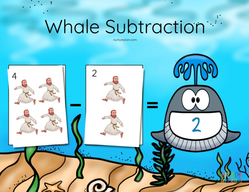 Jonah and the Whale Math Mats Addition Subtraction Etsy
