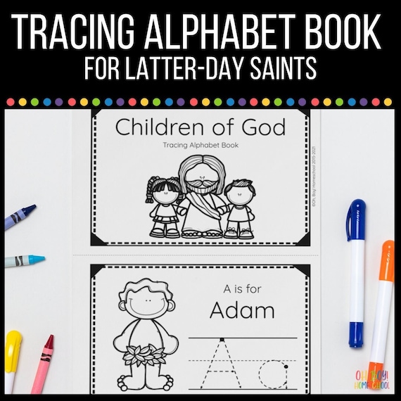LDS Alphabet Letter Tracing Book for Preschoolers Children | Etsy