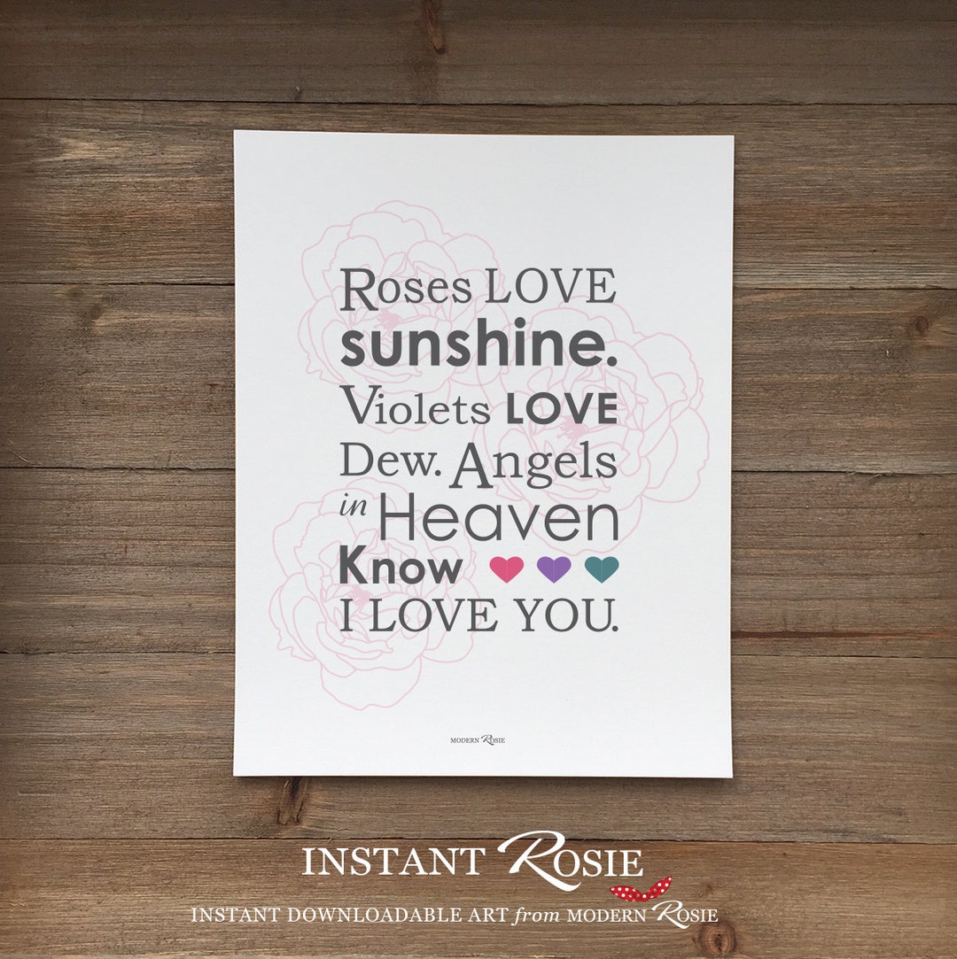 Roses Love Sunshine from the Song Down in the Valley Instant Download