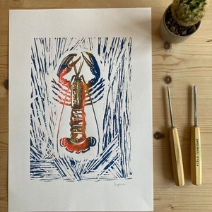 Rainbow lobster print
