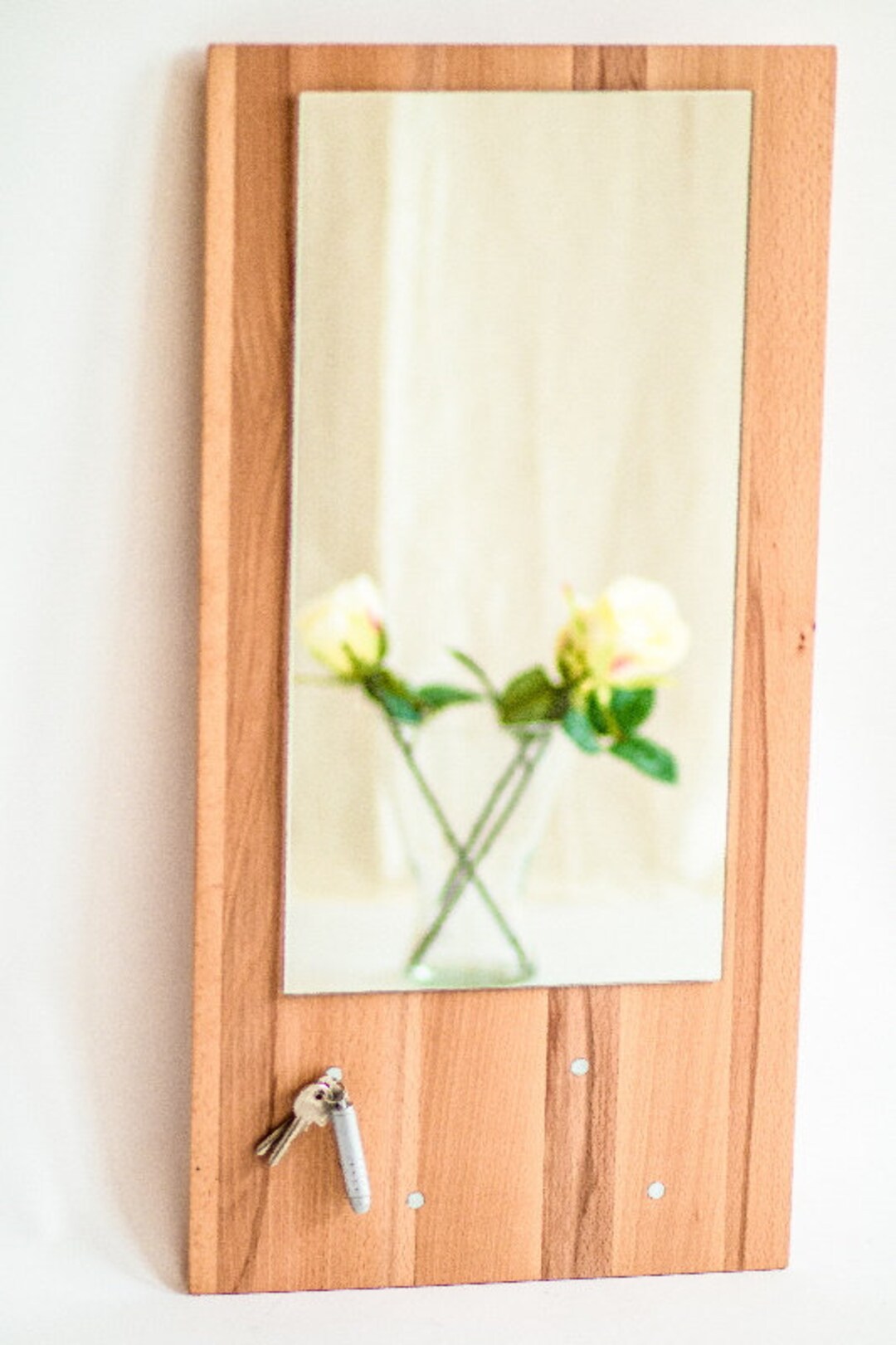 Fancy Mirror Magnet Board Made of Solid Beech Heartwood With 4 Magnets ...
