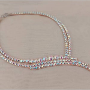 Collar de salón, joyería de baile, vestido de salón, accesorio de actuación de salón, vestido de baile latino, collar de cristal AB, joyería de salón