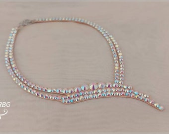 Collar de salón, joyería de baile, vestido de salón, accesorio de actuación de salón, vestido de baile latino, collar de cristal AB, joyería de salón