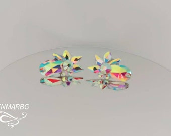 Strass-oorbellen, stijldanskostuumsieraden