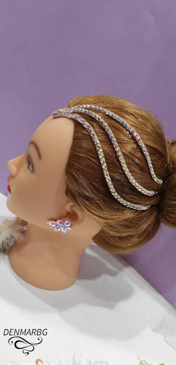 Amaxiu Fermaglio per capelli da sposa con strass, parrucchino da sposa con fiore fermagli per capelli da sposa in cristallo forcine per capelli accessori per capelli da sposa per donne (oro rosa
