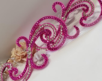 Pink Rhinestone Ballroom Hair Piece, Lyrical Headpiece, Sparkle Hair Accessories, Dance Jewelry
