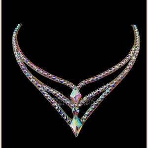 Joyería de salón, joyería de baile de salón, joyería de traje de collar de pedrería, accesorio de pedrería de competencia de baile latino, joyería de baile
