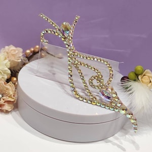 Postiche de salon, bijoux de danse, robe de danse latine, accessoire pour cheveux scintillant, coiffe en strass, bijoux de danse, robe lyrique, robe latine