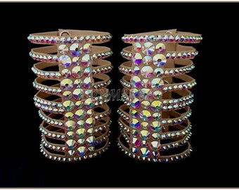 AB Crystal Ballroom Dance Bracelet, Rhinestone Cuff, Ballroom wristband