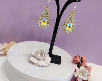 Ballroomoorbellen, sieraden dansvoorstelling, strass oorbellen, accessoires wedstrijd kostuum