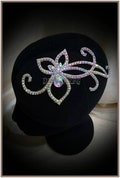 Rhinestone dance hairpiece, ballroom jewelry, latin dance dress, headpiece accessories, hair jewelry, ballroom dance dress, pink headpiece product logo