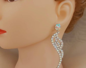 AB Crystal Ballroom-oorbellen, danskostuumsieraden